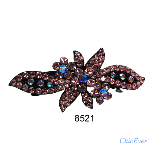 Haarclip Haarschmuck Strass 8521 - bordeaux - zum Schließen ins Bild klicken